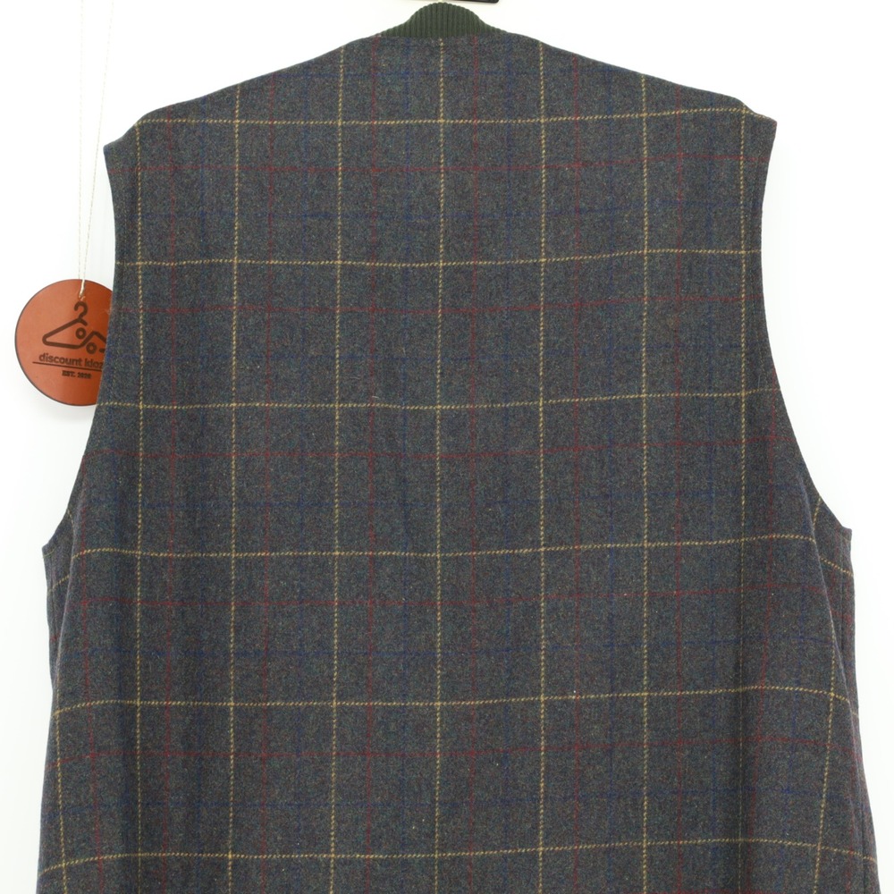 J. Peterman Wool Blend Tweed Shooting Vest XL Plaid Utility Equestrian Gorpcore - Picture 9 of 13